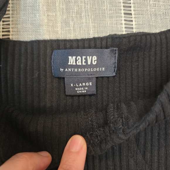 Maeve Crop Top Anthropologie Retro Black Size Xl - Picture 7 of 11
